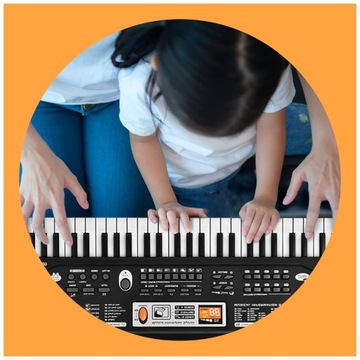 KEYBOARD PIANINKO ORGANY PIANINO ELEKTRONICZNE 61 KLAWISZY DZIECI +MIKROFON