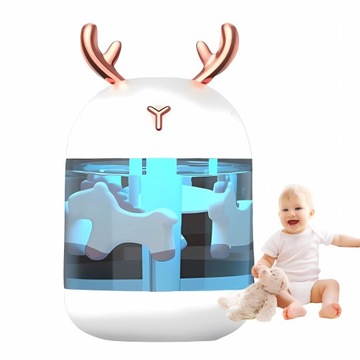 7 KOLORÓW LED LAMPKA NOCNA DLA DZIECI+KARUZELA NAWILŻACZ POWIETRZA DYFUZOR