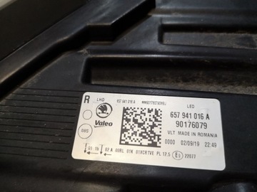 Фонарь передний правый FULL LED Skoda Scala 657941016A