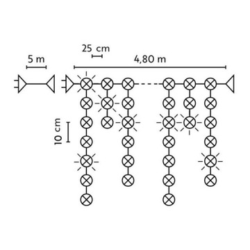 Завеса-сосулька 100 LED FLASH дополнительная розетка. 4,8 м многоцветный 13-561
