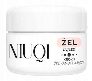 NIUQI Żel Kamuflujący BEŻ ZŁOTY BROKAT UV/LED 12ml