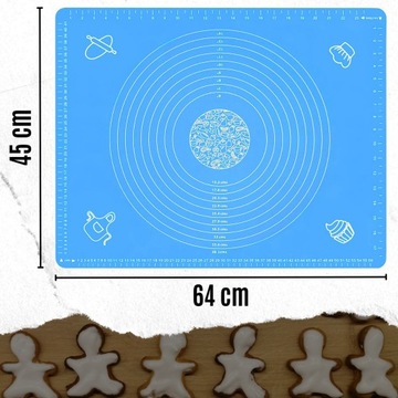 СИЛИКОНОВАЯ ДОСКА XXL БОЛЬШОЙ КОВРИК 64х45см, СКЛАДНАЯ, ПРОТИВСКОЛЬЗЯЩАЯ ДЛЯ ТОРТА