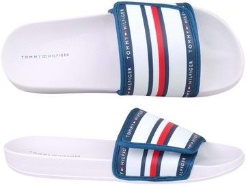 TOMMY HILFIGER POOL KLAPKI PLAŻOWE BASENOWE RZEP