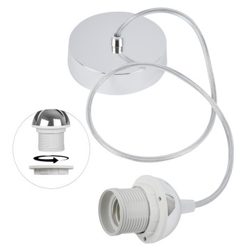 LAMPA WISZĄCA SUFITOWA LINKA DO PODWIESZANIA LAMPY BIAŁA GWINT E27 102.5CM