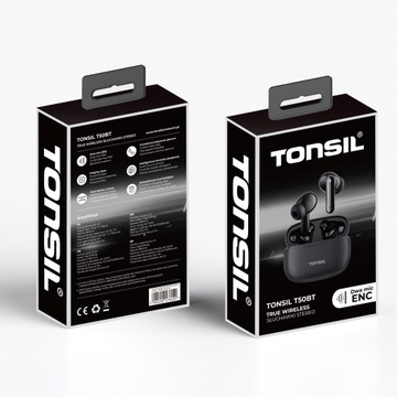 Беспроводные наушники TONSIL T50 BT ЧЕРНЫЕ Bluetooth-вкладыши IPX5 V5.3
