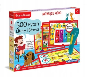 CLEMENTONI MÓWIĄCE PIÓRO 500 PYTAŃ LITERY I SŁOWA 50780