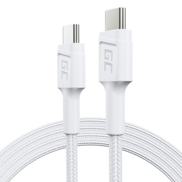 Biały Kabel Przewód USB Mocny 60W USB-C - USB-C Typ C 1,2m PD do telefonu