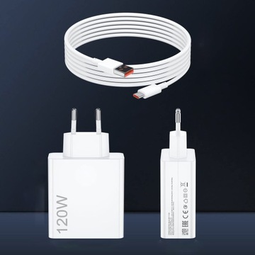 SZYBKA ŁADOWARKA Z KABLEM USB DLA XIAOMI/REDMI 120W