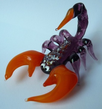 Figurka szklana Skorpion Fioletowy Zodiak Prezent FD Duża