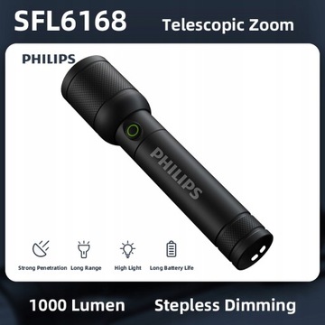 Ładowalna latarka LED firmy Philips Porta