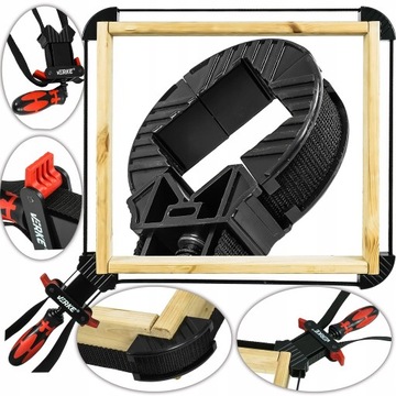 ŚCISK STOLARSKI TAŚMOWY MONTAŻOWY KĄTOWY NAROŻNY ZACISK Z TAŚMĄ KLAMRA 4m