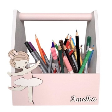 ORGANIZER PRZYBORNIK NA KREDKI 100% DREWNO