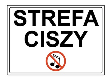 Tabliczka bądź cicho PROSZĘ O CISZĘ tablica znak nie hałasuj cisza nocna
