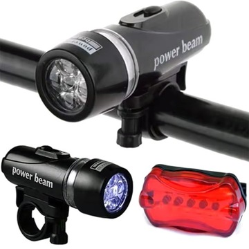 LAMPKA ROWEROWA OŚWIETLENIE LED NA ROWER KIEROWNICĘ PRZÓD + TYŁ NA USB MOC