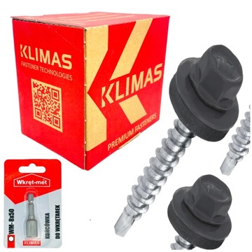 Wkręty farmerskie RAL 7024 GRAFIT 4,8x35 mm farmery DO BLACHY 250 szt + BIT