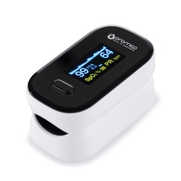 MEDYCZNY PULSOKSYMETR NAPALCOWY PULSOMETR OLED OROMED OXIMETER WHITE+ SMYCZ