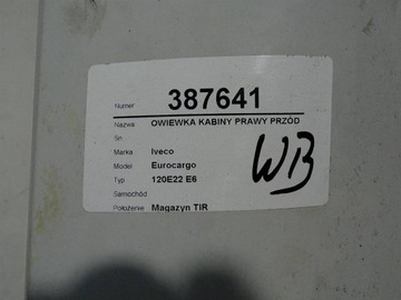 ОБВИВКА КАБИНЫ ПЕРЕДНЯЯ СПРАВА Eurocargo 120E22 E6