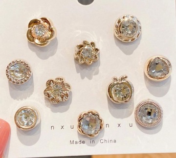 Запонки ХРУСТАЛЬ БРОШЬ булавка для украшения и сна на декольте 10 шт