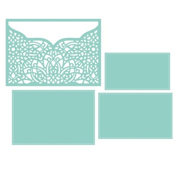 WYKROJNIK SKŁADANE ZAPROSZENIE 12,1cmx14,4cm DpCraft scrapbooking DIY 5szt