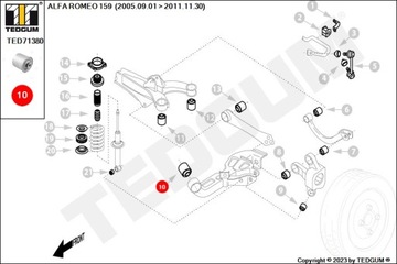 Сайлентблок поворотного рычага TEDGUM TED71380 ALFA ROMEO
