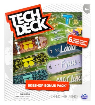 TECH DECK ZESTAW SK8SHOP 6 DESKOROLEK BONUS PACK PLANB + AKCESORIA