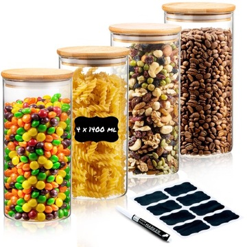 Deco Haus SZKLANE POJEMNIKI NA ŻYWNOŚĆ x3 + 1400ml