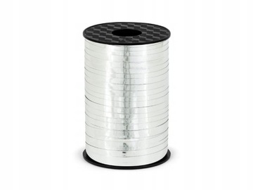 Wstążka plastikowa, srebrny, 5mm/225m