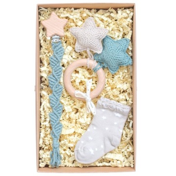 LikeMoses Prezent dla niemowlaka box zestaw wyprawkowy baby shower chrzest