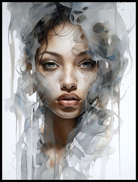 Plakat na Ścianę Obraz Kobieta We Mgle Portret 40x50 cm Premium ElliveX