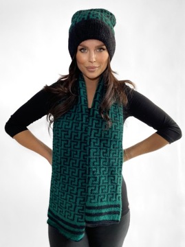 ЖЕНСКИЙ КОМПЛЕКТ ШАПКА БИНИ ШАРФ ШАРФ БОЛЬШОЙ ТЕПЛЫЙ КОМПЛЕКТ ДЛЯ ЗИМНИХ ЦВЕТОВ