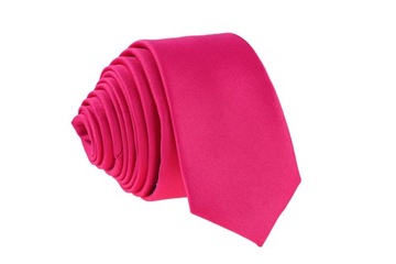KRAWAT WĄSKI ŚLEDŹ SLIM 5cm CIEMNY RÓŻ AMARANTOWY