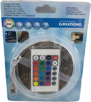 TAŚMA LED RGB GRUNDIG Z PILOTEM 3M 90LED