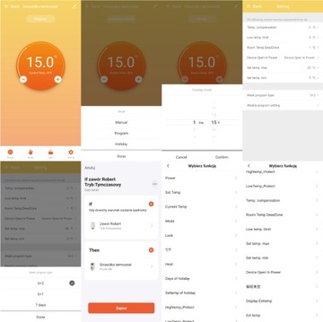 Gniazdko ID3 Termostat ogrzewanie 10A z zaciskami Biały WiFi TUYA Smartlife