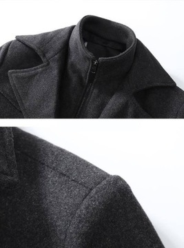 ПАЛЬТО МУЖСКОЕ ЗИМНЕЕ ИЗ ПЛОТНОЙ ШЕРСТИ С ЛАцКАНОМ