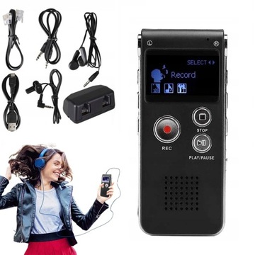 DYKTAFON MP3 AUDIO DŹWIĘK 8GB OBSŁUGIWANY JĘZYK POLSKI