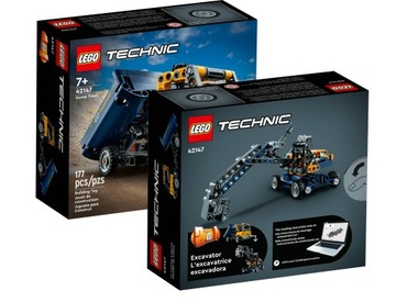 LEGO TECHNIC НАБОР 2 В 1 САМОСВАЛ ЭКСКАВАТОР ГРУЗОВИК ПОДАРОЧНЫЕ ДВИЖУЩИЕСЯ БЛОКИ