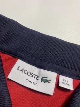 LACOSTE SPORT slim fit BAWEŁNINE ORYGINALNE CZERWONE POLO rozmiar L