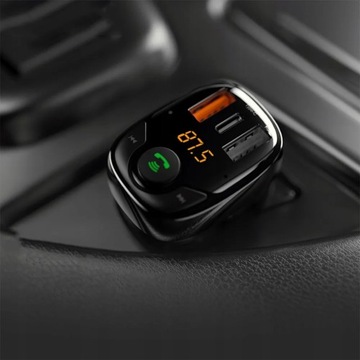 Передатчик FAST Зарядное устройство ROCK B301 Bluetooth 5.0 FM USB + USB-C QC 4.0