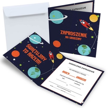 ZAPROSZENIE NA URODZINY KOSMOS KWADRAT Z2