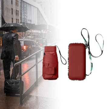 Зонты дорожные Зонт дорожный с чехлом Красный