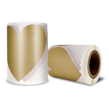 Zdrapki naklejki złote serca 70x80mm x10