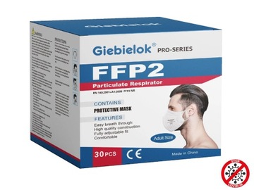 30x MASKA ochronna Filtr MASECZKA, PÓŁMASKA FFP2
