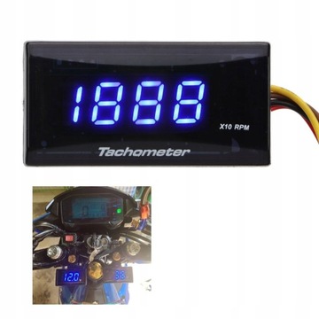 PRĘDKOŚCIOMIERZ LCD MOTOCYKLOWY 12V TACHOMETR OBROTOMIERZ ULTRA CIENKI