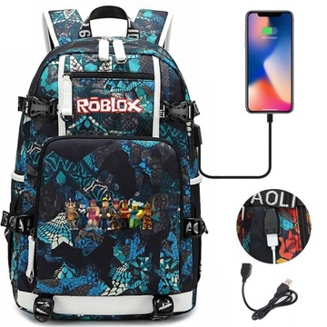 ВОДОНЕПРОНИЦАЕМЫЙ ШКОЛЬНЫЙ РЮКЗАК ROBLOX USB НОВЫЙ