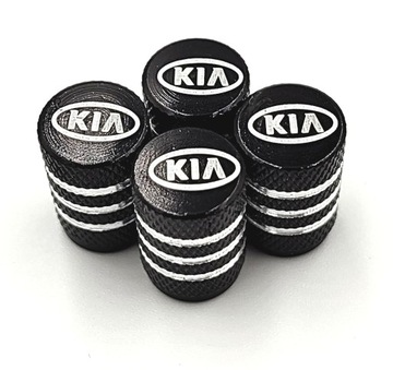KIA nakrętki na wentyle ALUMINIOWE kapturki KIA wentylki 4szt.