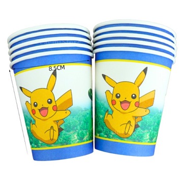 KUBKI TALERZYKI SERWETKI SŁOMKI POKEMON 50 szt.