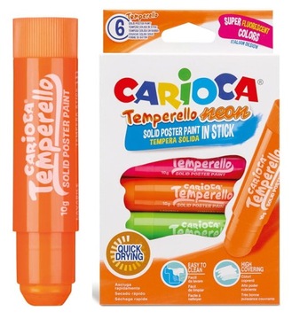 Farby w sztyfcie TEMPERELLO 6 kol. neon (42675)