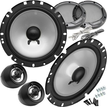MOCNE GŁOŚNIKI SAMOCHODOWE KENWOOD 165MM 300W 16,5CM DO TOYOTA AYGO AURIS