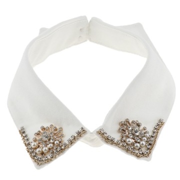 Women s Lapel Detachable Necklace White