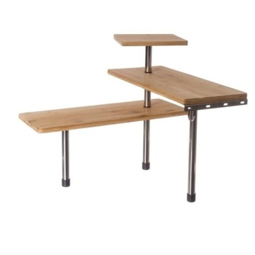 ПОЛКА УГЛОВАЯ БАМБУК, 3 уровня, 4 крючка